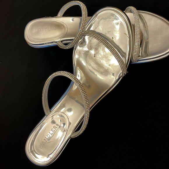 Authentic. Wangler Julio Strass Silver Sandal: Size 41 - Picture 1 of 11